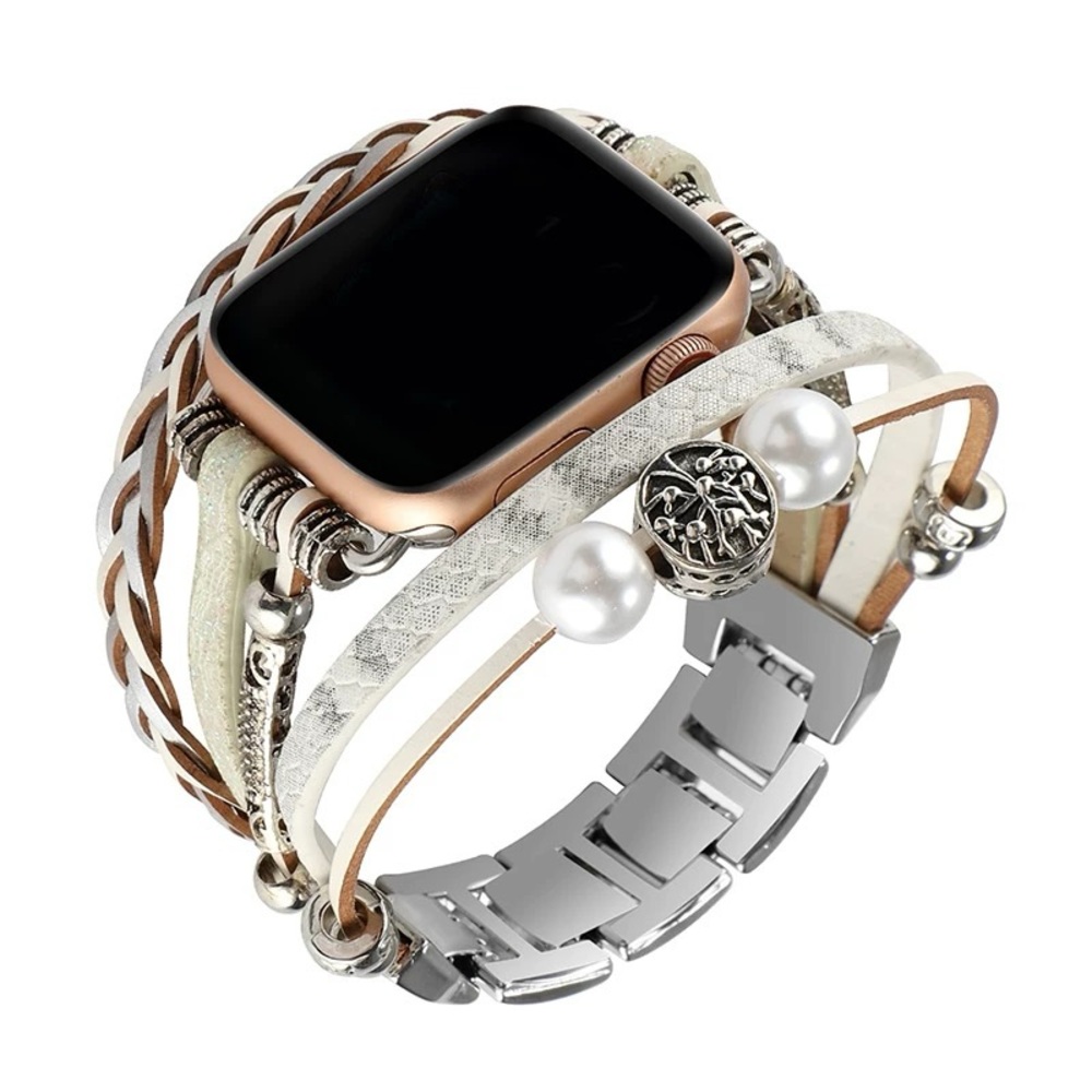 Stylish Multi-Layered Watch Band with Pearls